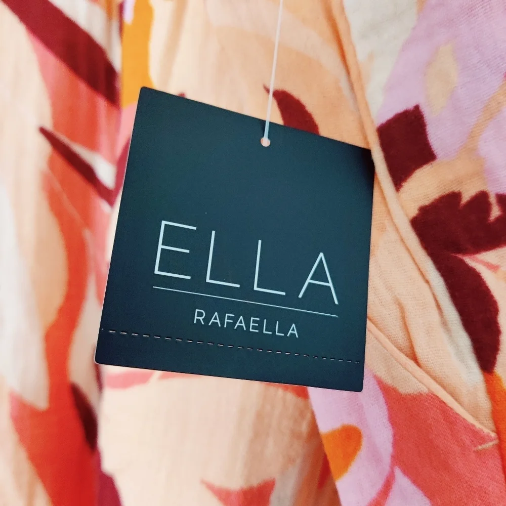 Ella Rafaela Women's 100% Cotton Floral Pull On Shorts NEW Size 2X Retro - Picture 7 of 16